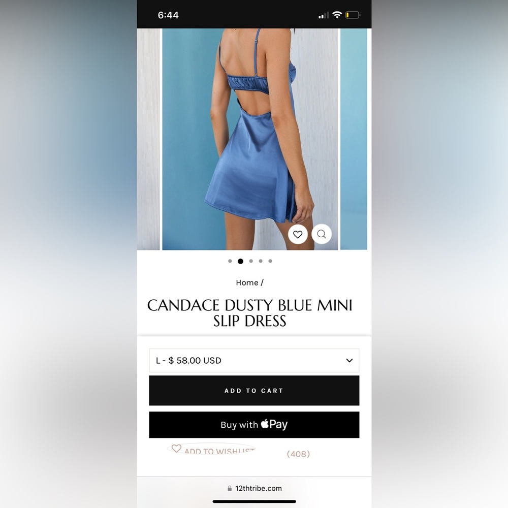12th tribe blue satin slip dress